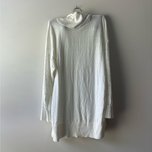 Calvin Klein white and gold turtle neck over sized sweater size L - Picture 4 of 4